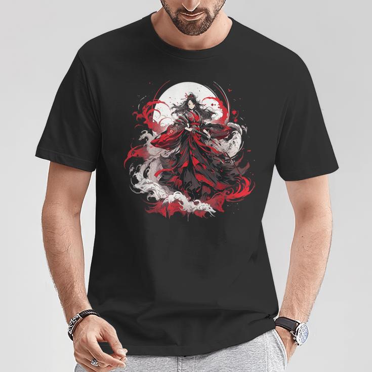 女の子 刀 刀 侍 ヴィンテージ 戦闘機 レトロ デザイン Tシャツ 面白い贈り物