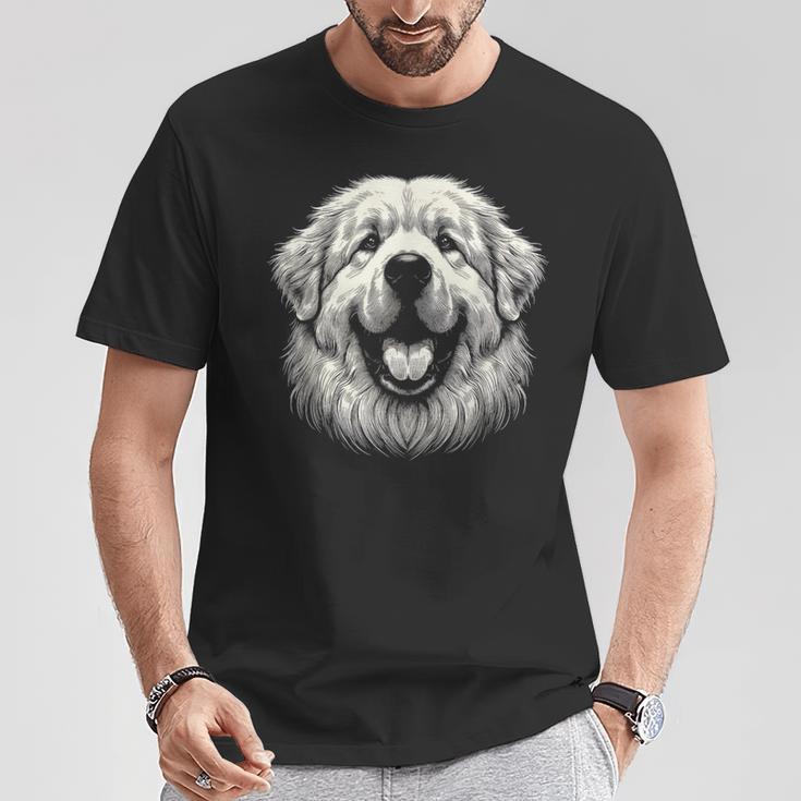 女性と男性のためのグレート ピレニーズ犬の顔のアート デザイン Tシャツ 面白い贈り物