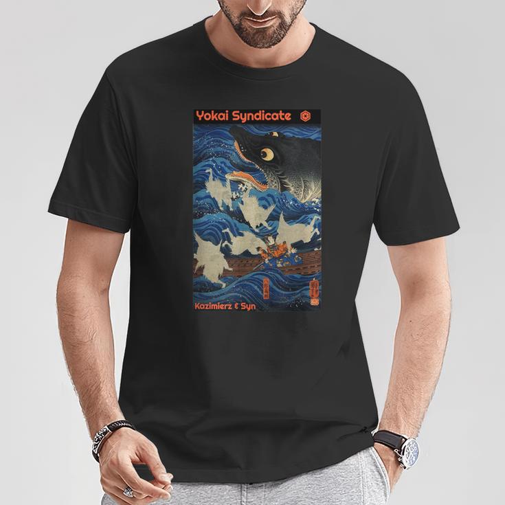 妖怪シンジケート 浮世絵 日本の木版天狗スピリット Tシャツ 面白い贈り物