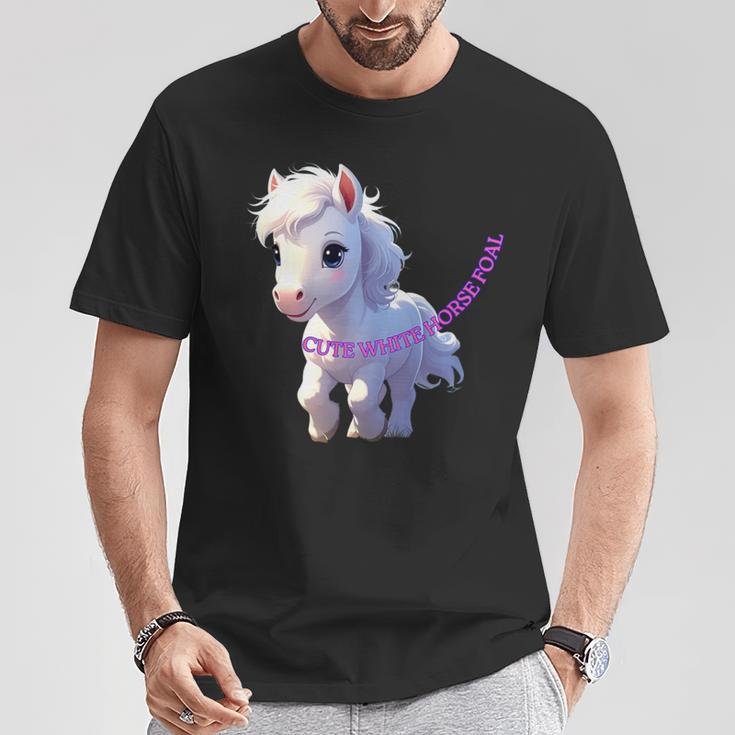 子馬 かわいい 馬 干支 白馬 イラスト Tシャツ 面白い贈り物