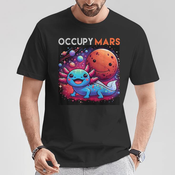 宇宙のかわいいaxolotl 占拠 火星 銀河f カワイイ Tシャツ 面白い贈り物