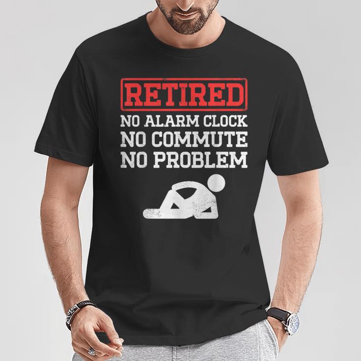メンズ 引退 目覚まし時計 なし 通勤 問題なし 退 Tシャツ 面白い贈り物