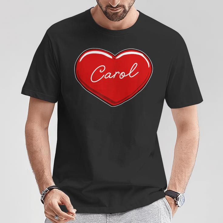 手描きのハートキャロル ファーストネーム ハート I Love Carol Tシャツ 面白い贈り物