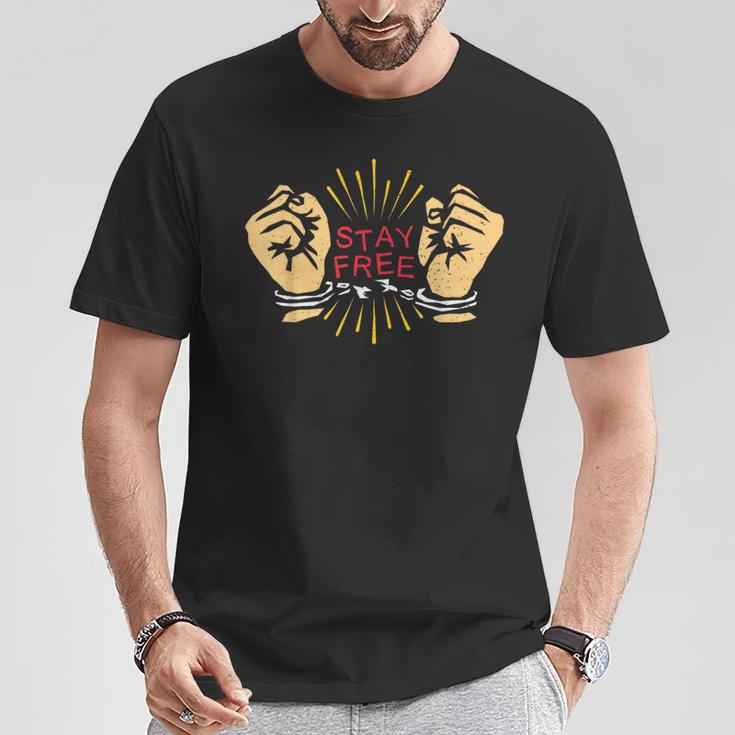 手錠ステイフリーtシャツ 伝統的な刑務所の刑務所休憩 Tシャツ 面白い贈り物