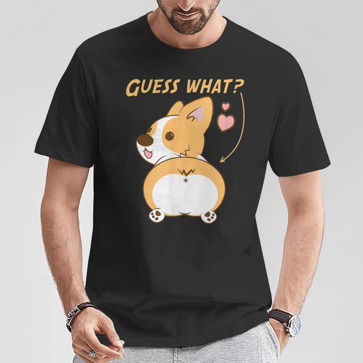 推測？コーギーお尻面白いウェールズコーギー Tシャツ 面白い贈り物