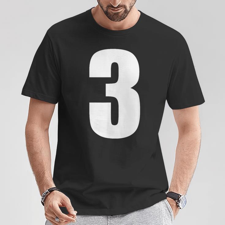 数字 3 数字 無地 白 数字 Tシャツ 面白い贈り物
