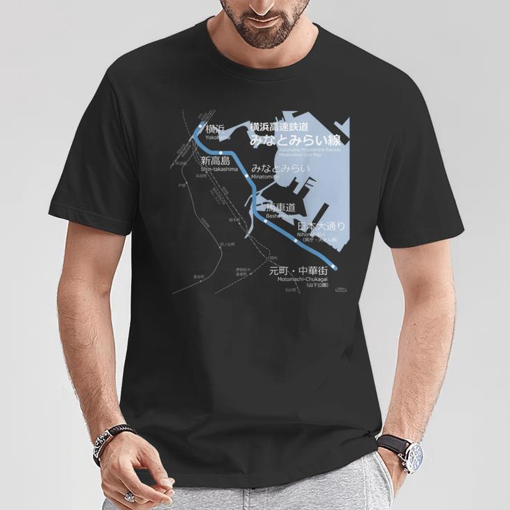 横浜みなとみらい日本鉄道 – お土産ルートマップ Tシャツ 面白い贈り物