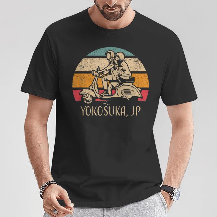 横須賀ジャパン ビンテージスタイル スクーターデザイン Tシャツ 面白い贈り物