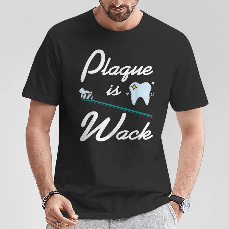 歯垢はダメ 歯の健康ジョークイラスト Tシャツ 面白い贈り物