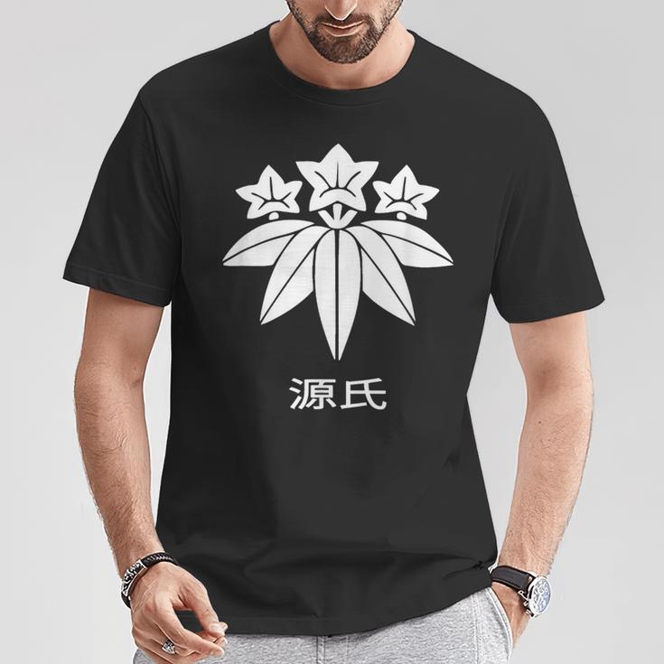 源氏 かもんと漢字 日本武士一族 Tシャツ 面白い贈り物
