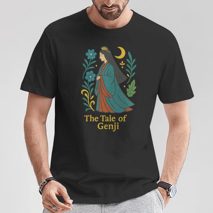 源氏物語 古典日本文学 平安宮廷 長袖tシャツ Tシャツ 面白い贈り物