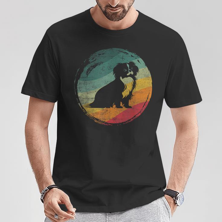 狆犬のレトロなデザイン Tシャツ 面白い贈り物