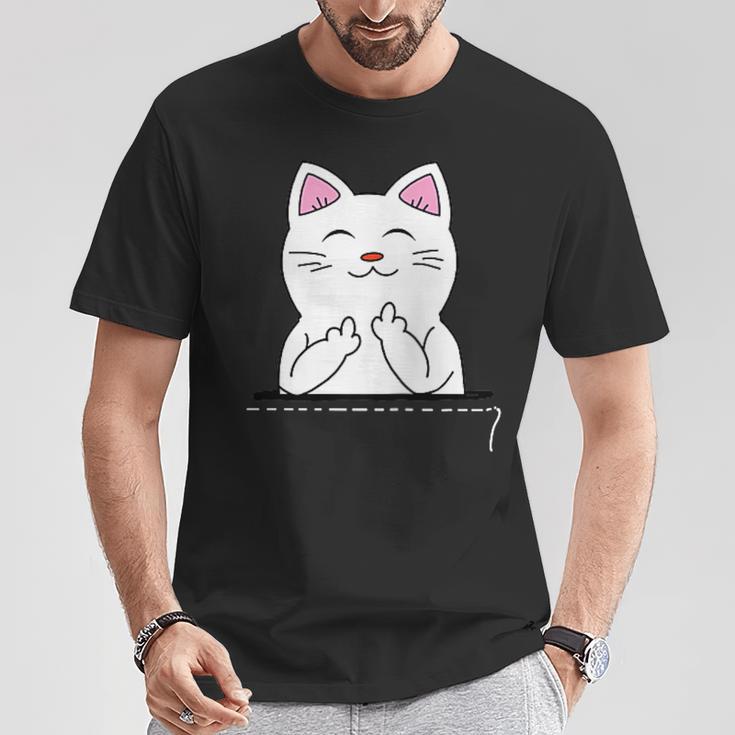 猫 中指 おもしろバッグ Tシャツ 面白い贈り物