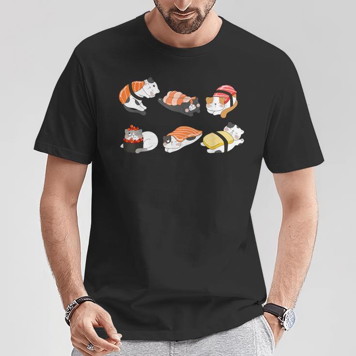 猫好き 寿司好き おもしろい 和食 猫寿司 Tシャツ 面白い贈り物