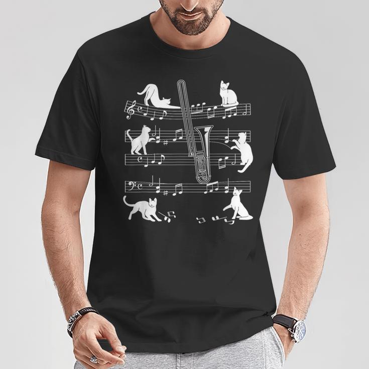 猫好きのトロンボーン奏者のためのトロンボーン猫。 Tシャツ 面白い贈り物