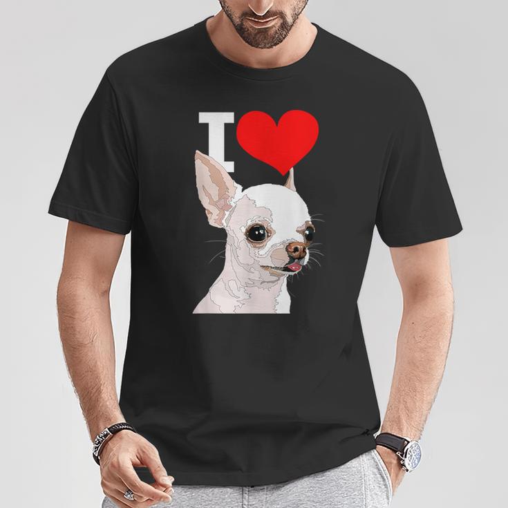 白いチワワ犬が大好き Tシャツ 面白い贈り物