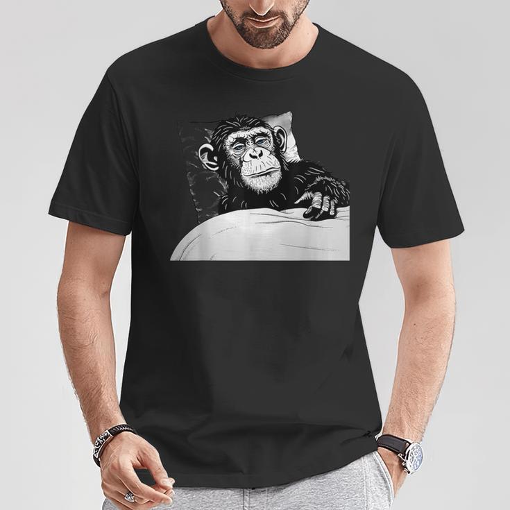眠る猿 眠っている動物 眠る猿 昼寝 お昼 Tシャツ 面白い贈り物