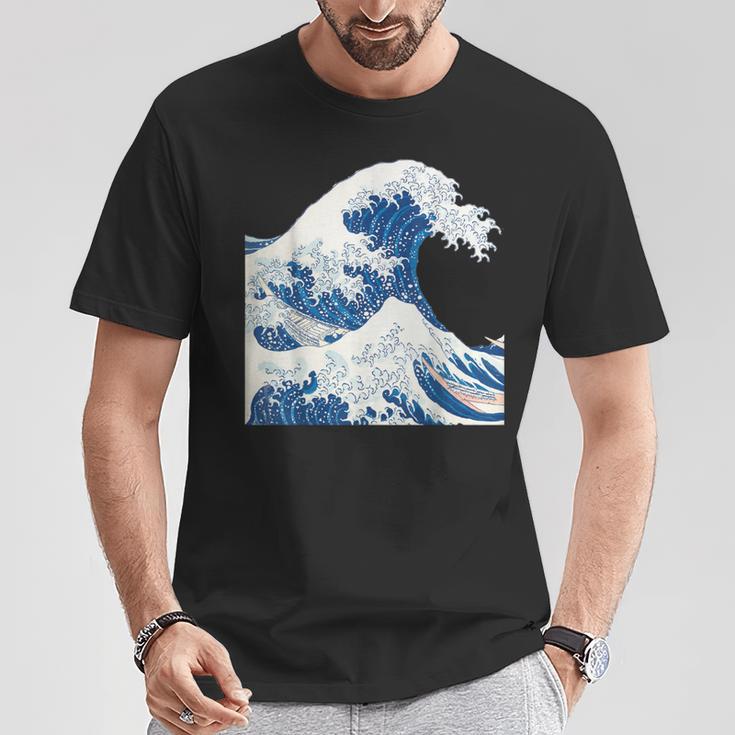 神奈川沖浪日本美術の大波 Tシャツ 面白い贈り物