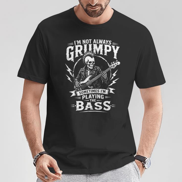 私はいつも不機嫌じゃない 時々ベースベーシストを弾く 長袖tシャツ Tシャツ 面白い贈り物