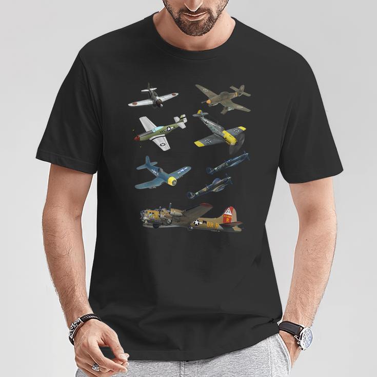 第二次世界大戦 戦闘機 P51 マスタング スピットファイア メッサーシュミット B-17 Tシャツ 面白い贈り物