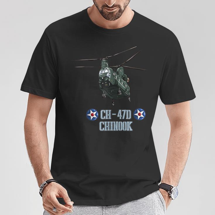 米軍用機 Ch-47D チヌークヘリコプター Tシャツ 面白い贈り物