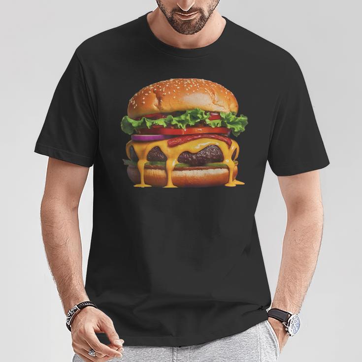 美味しそうなハンバーガー Tシャツ 面白い贈り物