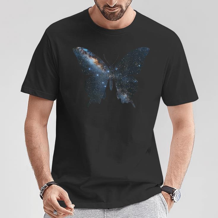 美的シルエット星宇宙銀河蝶 Tシャツ 面白い贈り物