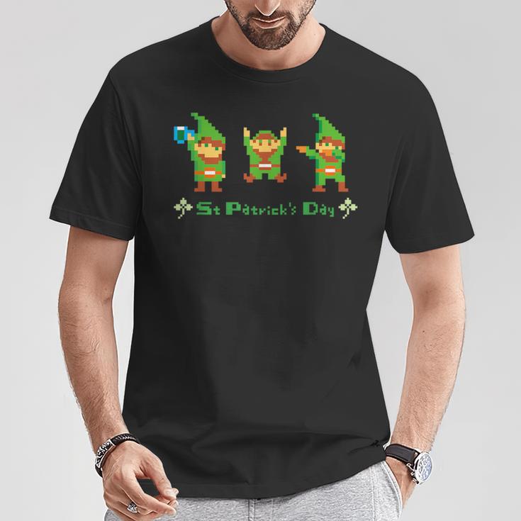 聖パトリックデー ピクセルアート ドット絵 レトロゲーム プレゼント ダブダンス 乾杯 万歳 Tシャツ 面白い贈り物