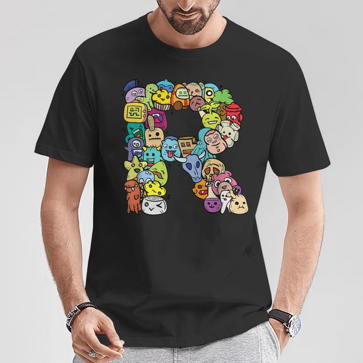 英文字 R アルファベット R 名前 イニシャル モノグラム シャツ Tシャツ 面白い贈り物