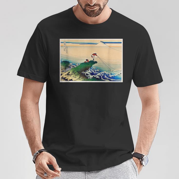 葛飾北斎 富嶽三六景 名作アート 絵画 メンズ レディース 面白い 服 美術 おもしろ 釣り人 Tシャツ 面白い贈り物