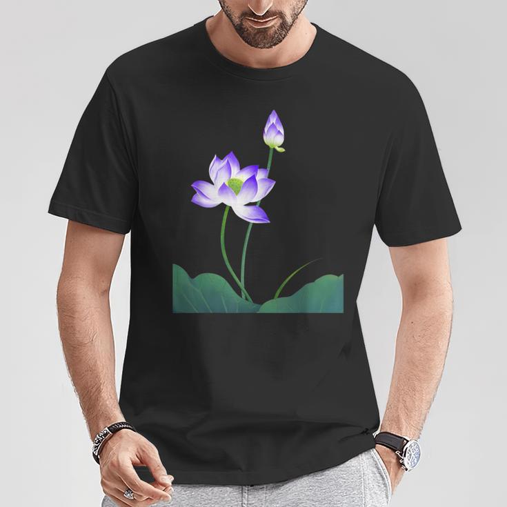 蓮の花シャツ 美しい紫蓮の花 Tシャツ 面白い贈り物
