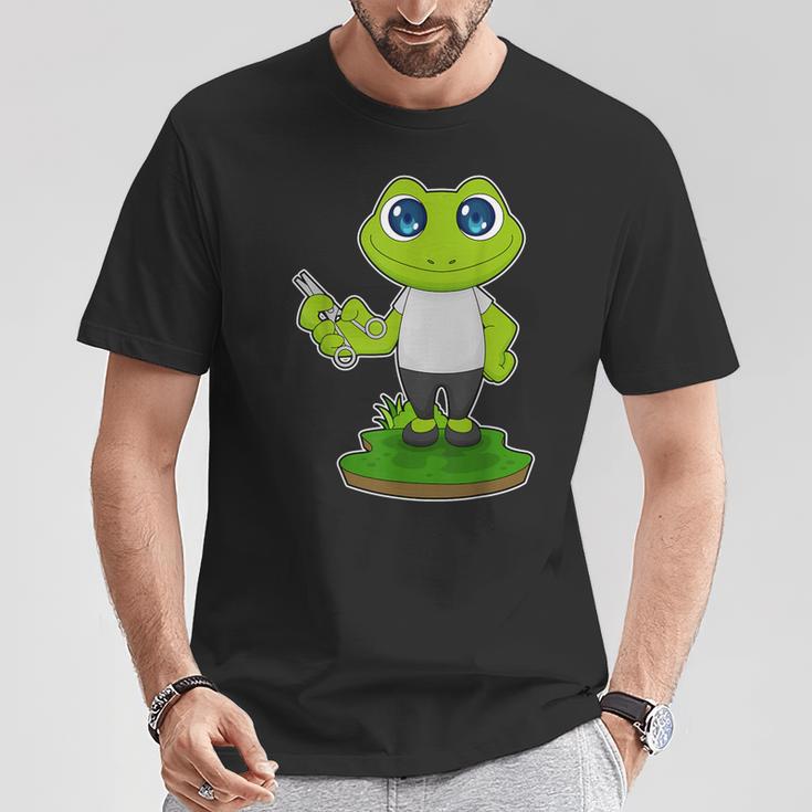 蛙 美容師 はさみ Tシャツ 面白い贈り物