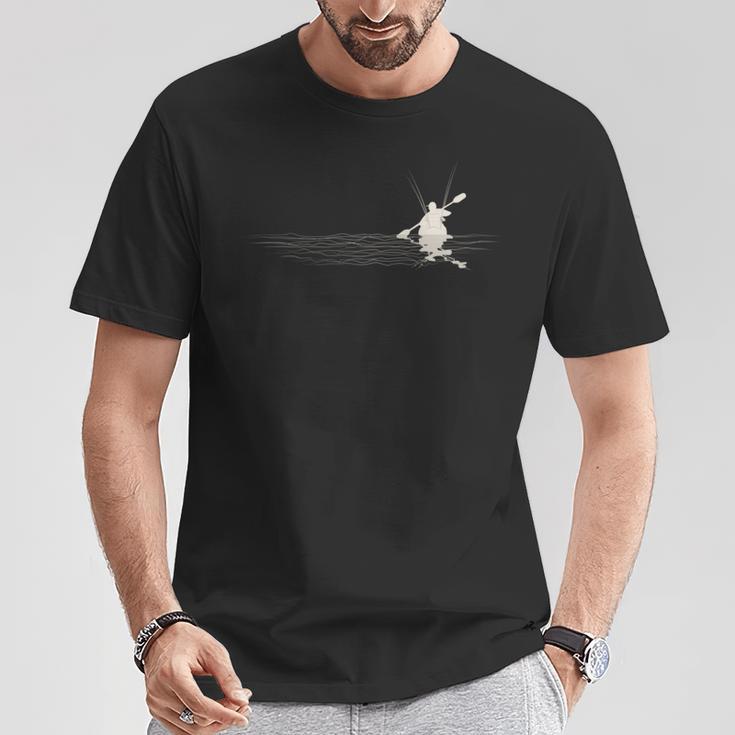 釣り人 シーカヤック フィッシングカヤック 足漕ぎ 長袖tシャツ Tシャツ 面白い贈り物