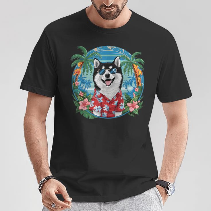 面白い 柴犬 夏 ハワイアン バイブ トロピカルビーチ Tシャツ 面白い贈り物