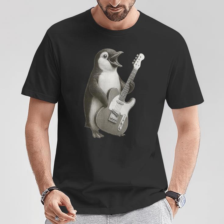 面白いtシャツ ペンギン ギター メンズ グッズ かわいい おもしろ 面白い 服 ネタ Tシャツ 面白い贈り物