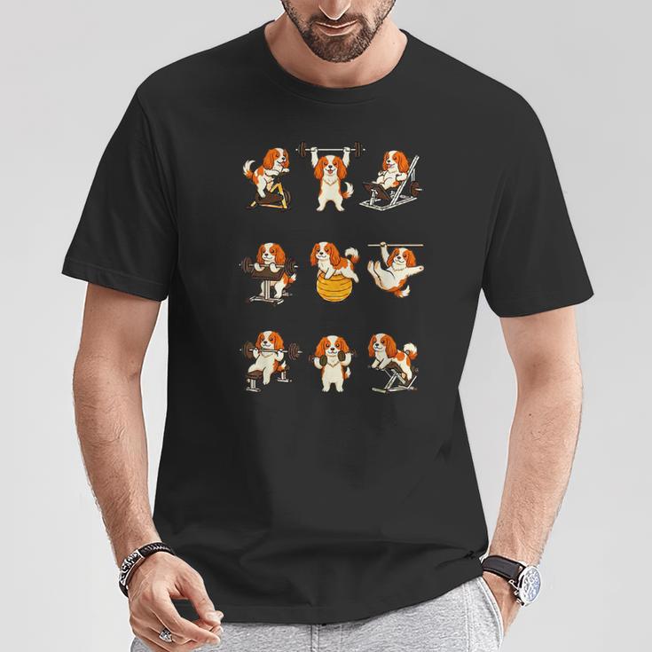 面白いtシャツ 犬 キャバリア 筋トレ ジム イヌ グッズ かわいい おもしろtシャツ 面白い 服 ネタ Tシャツ 面白い贈り物