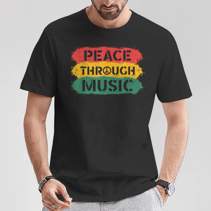 音楽を通したビンテージピース Tシャツ 面白い贈り物