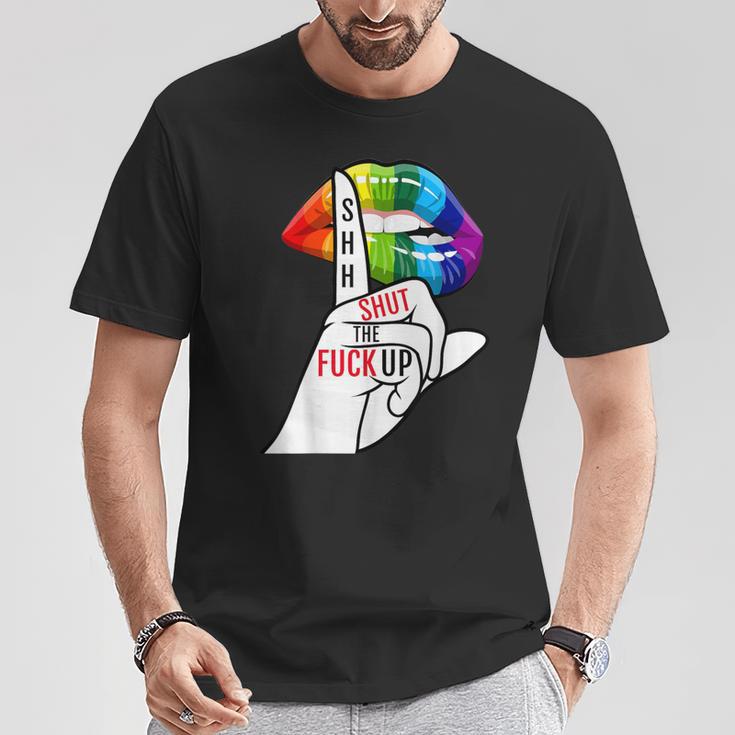 黙ってろよ Lgbtq Tシャツ 面白い贈り物