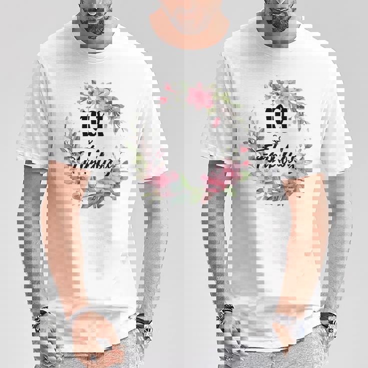 101歳＆ファビュラスフラワーパーティー 101歳の誕生日おめでとう 長袖tシャツ Tシャツ 面白い贈り物