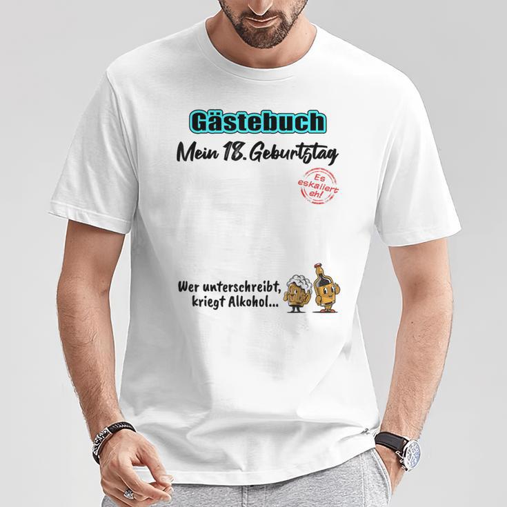 18th Birthday Guest Book 18 Years Girl Boy T-Shirt Unique Gifts