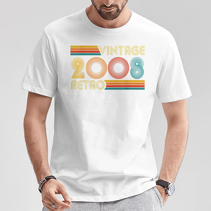 18歳の誕生日プレゼント 18歳 男性 女性 レトロ ヴィンテージ 2008 Tシャツ 面白い贈り物