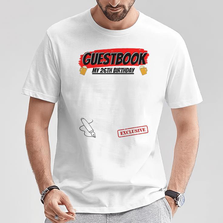 26 Year 26th Birthday Guest Book T-Shirt Unique Gifts