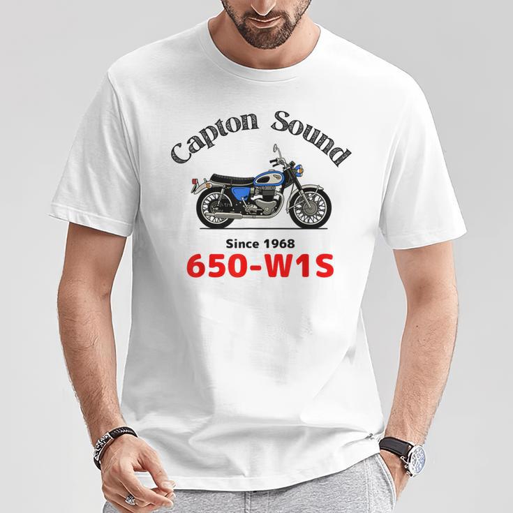 650-W1s Captonound 青タンク 旧車 Tシャツ 面白い贈り物