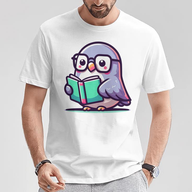 Adorable Book Lover Pigeon With Reading Glasses Cute T-Shirt Unique Gifts Adorable Book Lover Pigeon With Reading Glasses Cute T-Shirt Unique Gifts