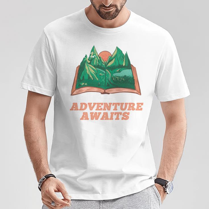 Adventure Awaits a Idea For Book Lovers T-Shirt Unique Gifts