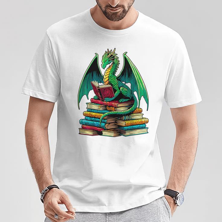 Book Dragon Reading Books T-Shirt Unique Gifts