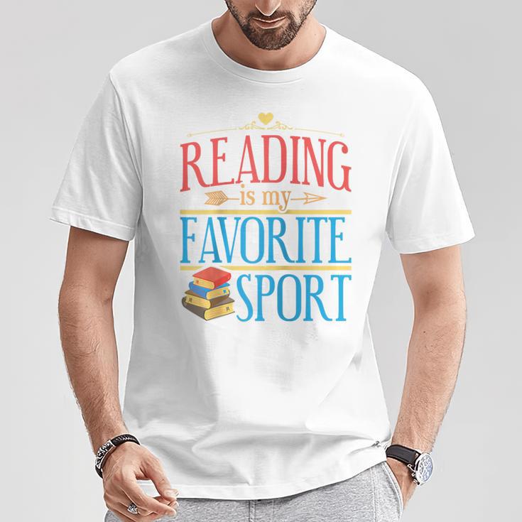Book Reading Reading Is My Favorite Sport Raglan Baseball Tee T-Shirt Unique Gifts