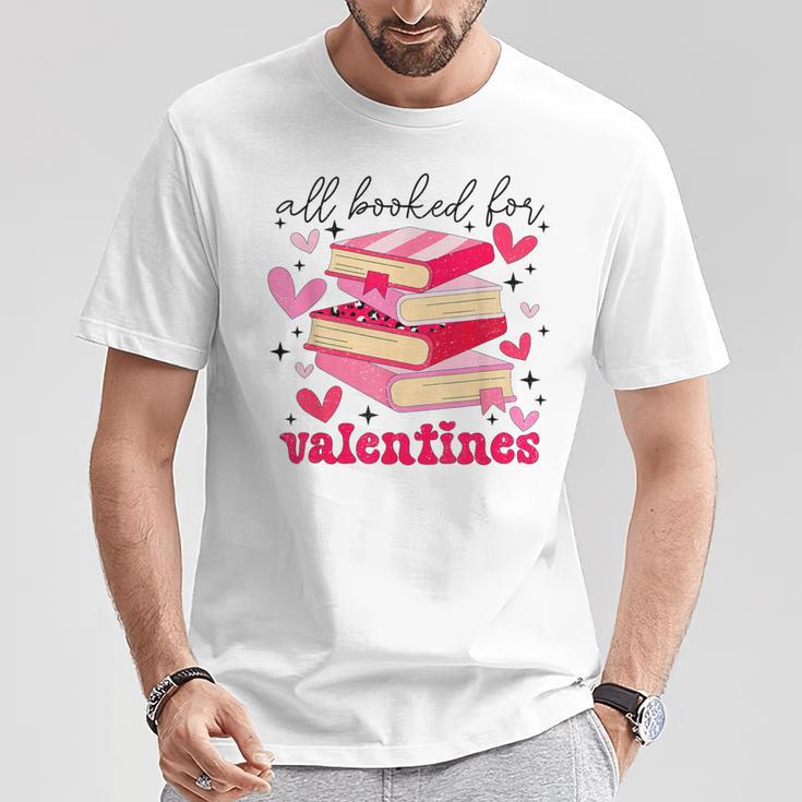 All Booked For Valentines Book Lovers Pink Valentine's Day T-Shirt Unique Gifts