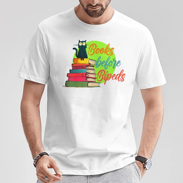 Books Before Bipeds T-Shirt Unique Gifts