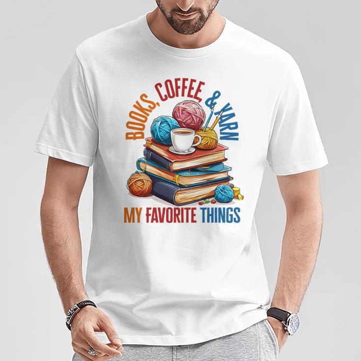 Books Coffee & Yarn Lover My Favorite Things T-Shirt Unique Gifts Books Coffee & Yarn Lover My Favorite Things T-Shirt Unique Gifts